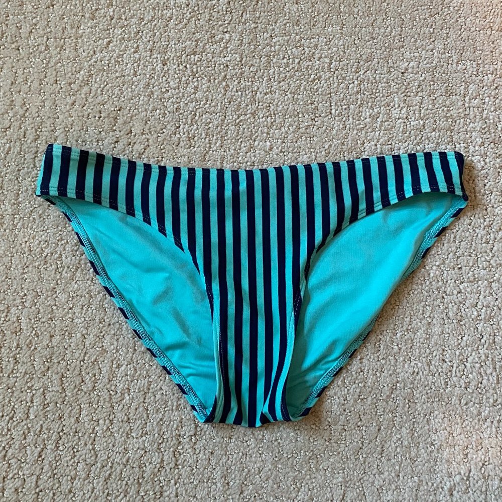 Aerie Blue Striped Bikini Bottoms